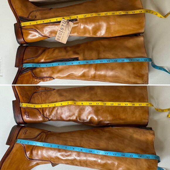 BED STU Tess Distressed Tan Leather Tall Riding Boots BEDSTU Size 8 - Picture 13 of 16